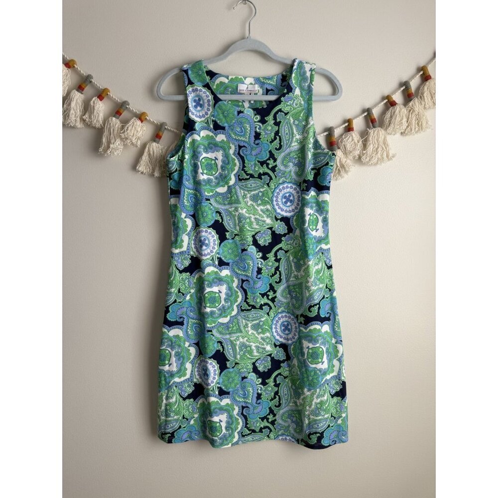 Jude Connally Lisa Paisley Halter Aline Shift Mini Dress Peasant Tropical Boho M
